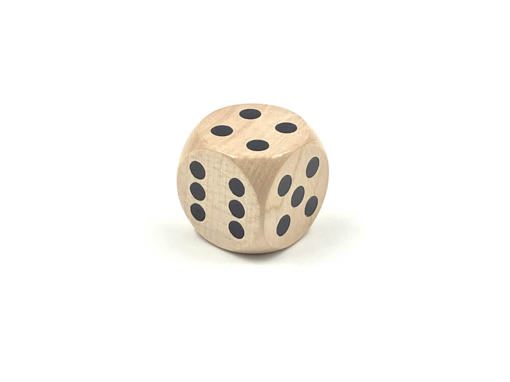 Lesena igralna kocka 30 mm