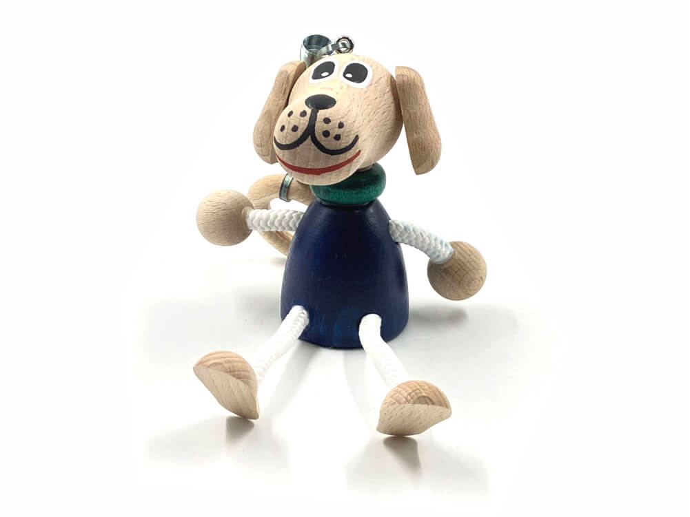 Lesen skakač kuža, ovratnik zelen, telo modro