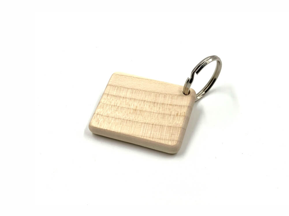 Obesek za ključe pravokotnik 40 x 50 mm, javor