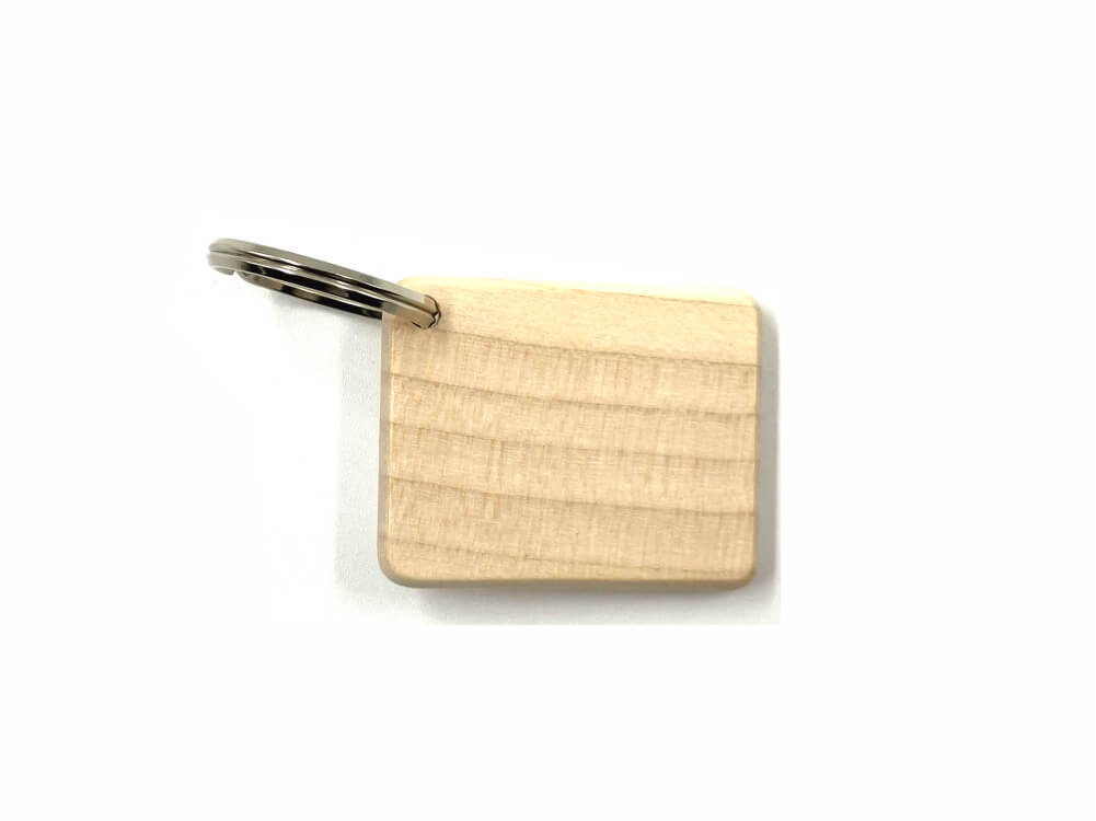 Obesek za ključe pravokotnik 40 x 50 mm, javor